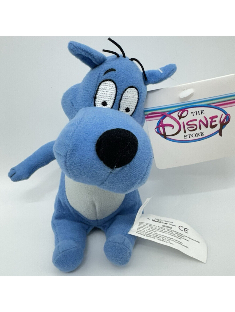 Doug Porkchop Bean Bag Plush Disney Store Dog W/ Tag Blue Vintage 8” Collectible